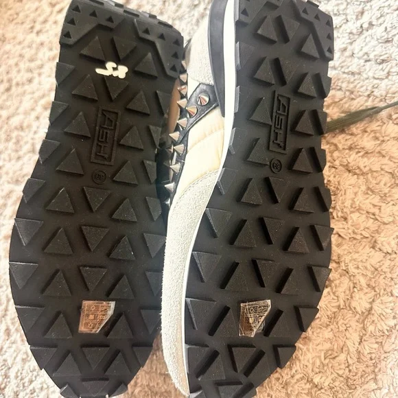 Ash Spider Beige and Black Studded Sneakers